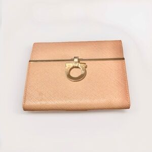 Ferragamo Compact Wallet, Pearlescent Leather, Like New, Plastic on Hardware